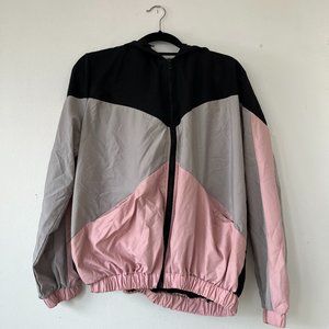 Pink and Black Windbreaker Jacket